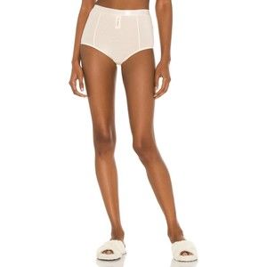 Free People NWT Snaps Snaps Panty Ribbed Faux Front Snaps High Waist Tea Sm New